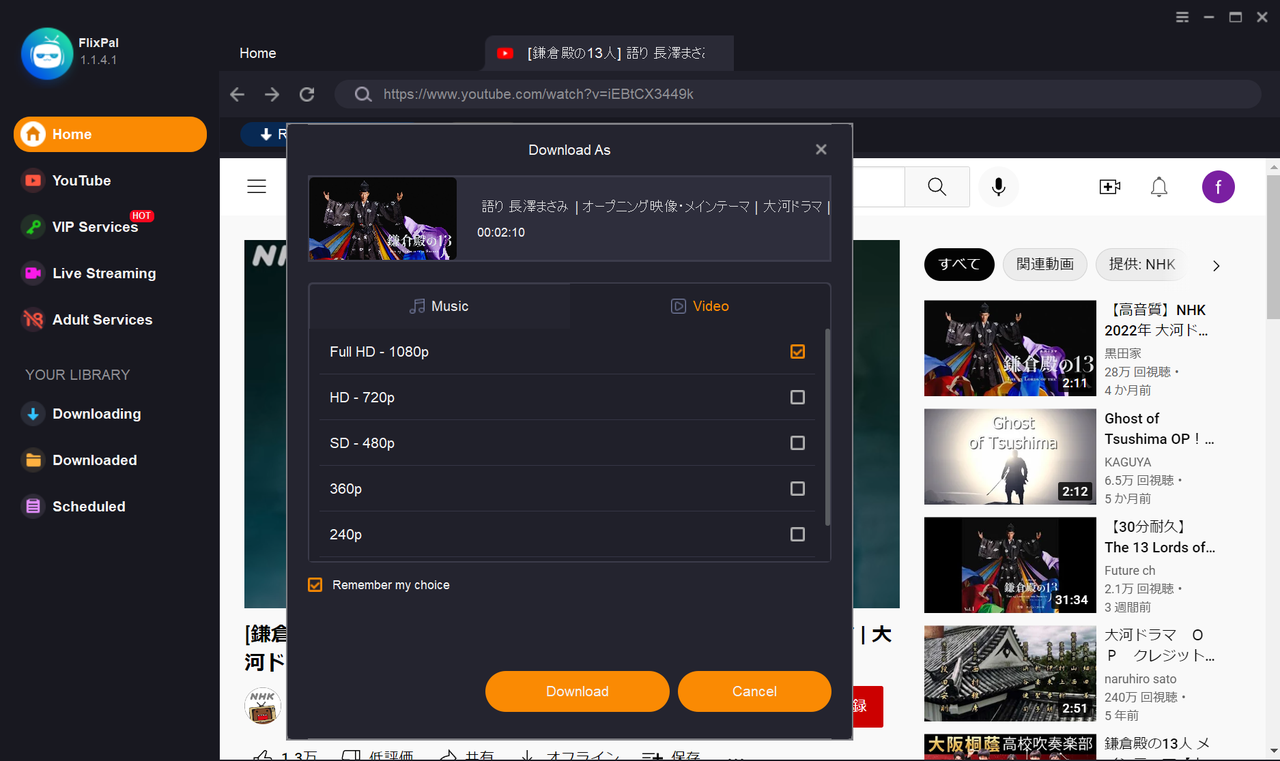 Search for and play the video you want to download.